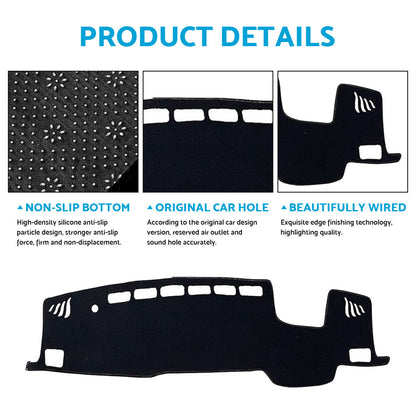 Black Dash Mat Suitable For Toyota Kluger XU75R Grande inchWith HUDinch 2021-2022-2