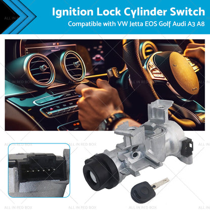Ignition Lock Cylinder Switch  and  Housing Assemby w  Key Suitable for VW Audi A3-0
