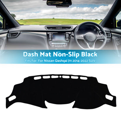 Non-Slip Dash Mat For Nissan Qashqai J11 2014-2022 SUV Dashboard Cover Black-3