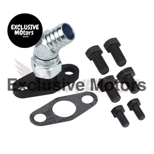 3/4" Barb Turbo Oil Drain Flange Kit Nissan Td42 Gu Hitachi Ht18