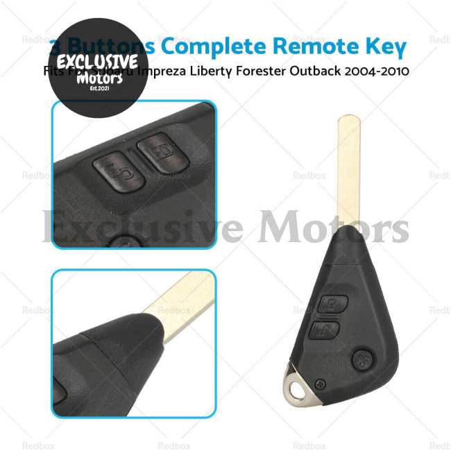 3-Button Remote Key for Subaru Impreza, Liberty, Forester(2004-2010)