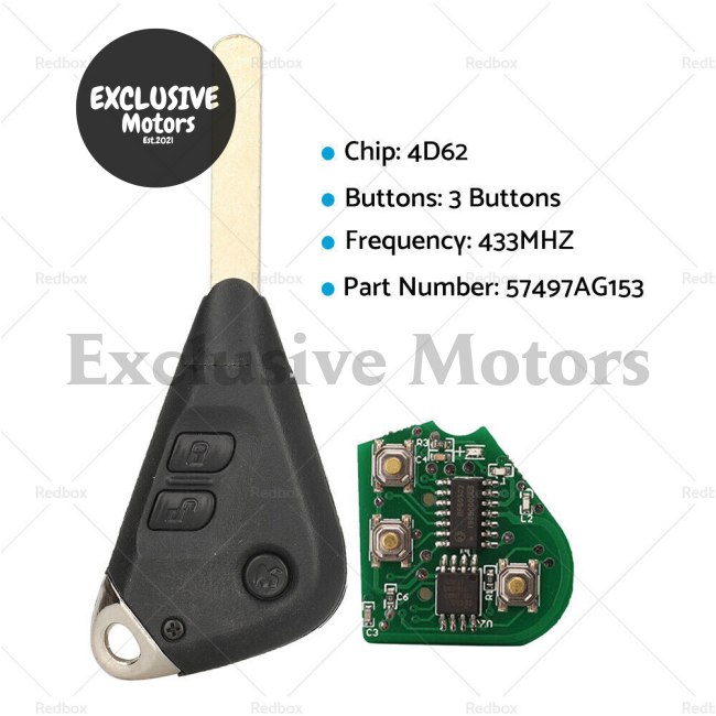 3-Button Remote Key for Subaru Impreza, Liberty, Forester(2004-2010)