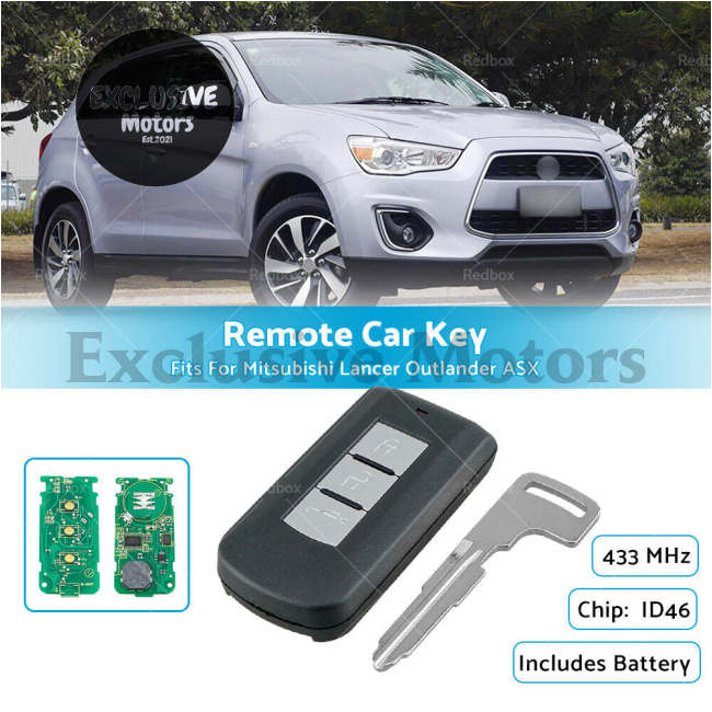 3 Buttons Replacement Car Key for Mitsubishi Lancer, Outlander, ASX (2007-On)