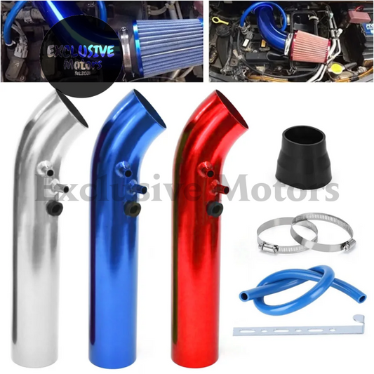 3-Inch/76Mm Universal Aluminum Cold Air Intake Pipe Kit W Filter & Rubber Hose