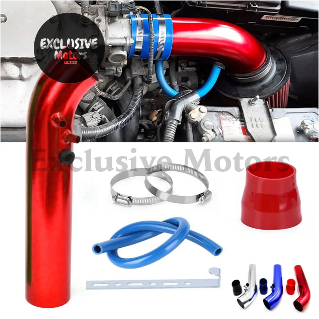 3-Inch/76Mm Universal Aluminum Cold Air Intake Pipe Kit W Filter & Rubber Hose