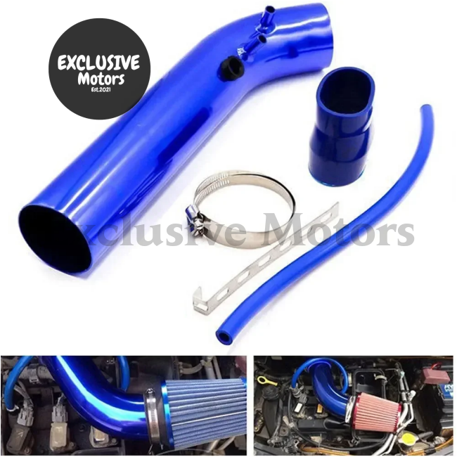 3-Inch/76Mm Universal Aluminum Cold Air Intake Pipe Kit W Filter & Rubber Hose