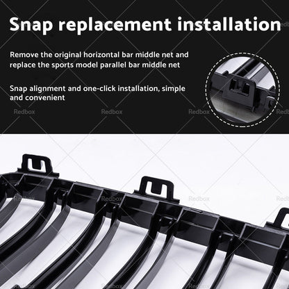 Bumper Grille Grill Suitable for BMW 4 Series F32 F33 F36 M3 F80 M4 Gloss Black-1
