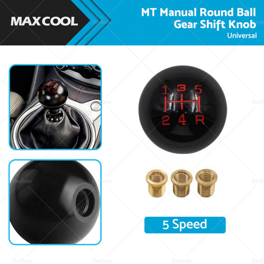 1 Set Universal 5 Speed Car MT Manual Round Ball Gear Shift Knob Shifter Lever-0