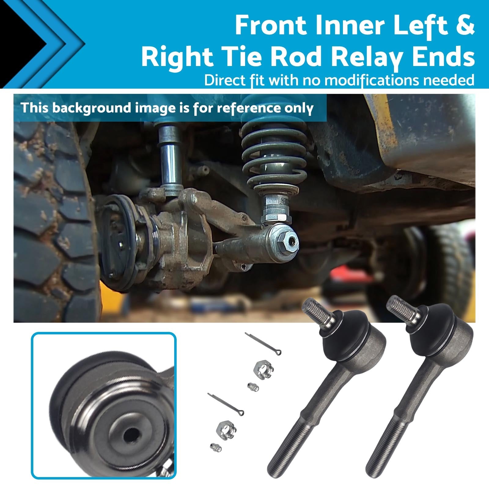 Front Inner LH & RH Tie Rod Relay Ends Suitable For Nissan Navara D21 92-97 4X4-1