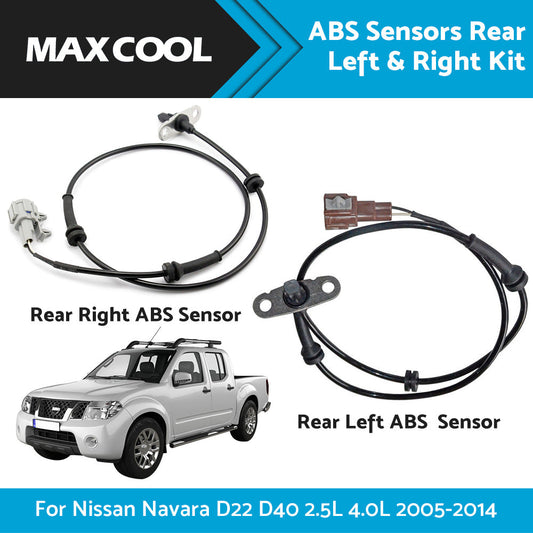 2 x ABS Sensors Rear Left  and  Right for Nissan Navara D22 D40 2005-2014 2. 5L 4. 0L