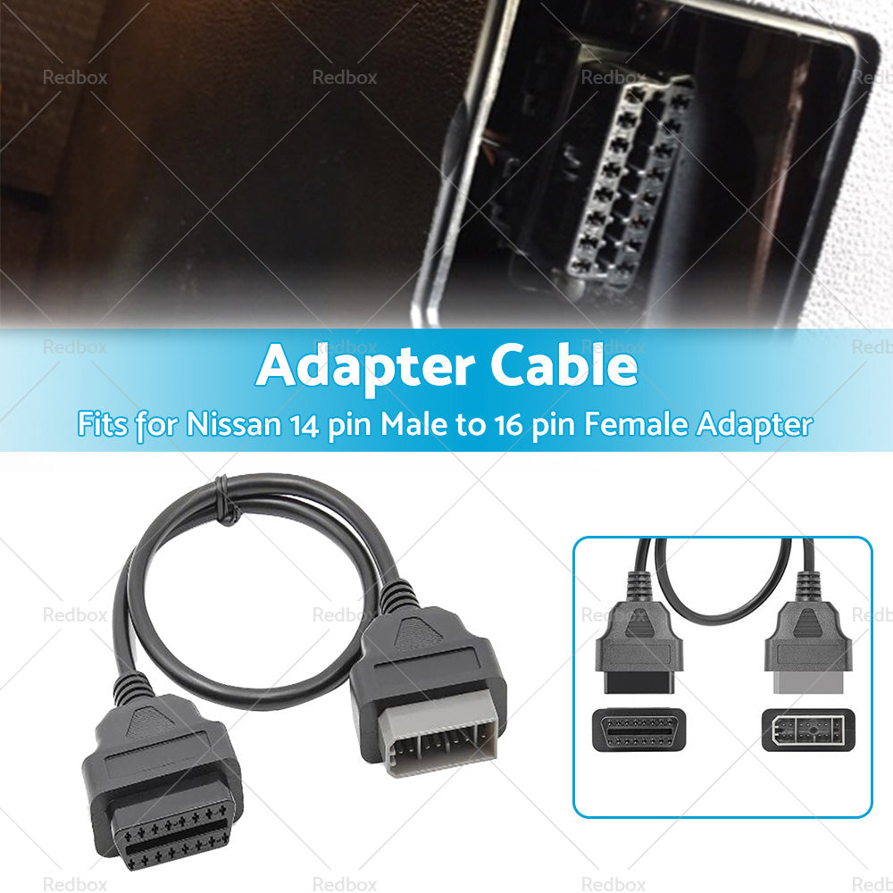 For Nissan 14 Pin OBD1 to 16 Pin OBD2 Car Diagnostic Connector Adapter Cable-1