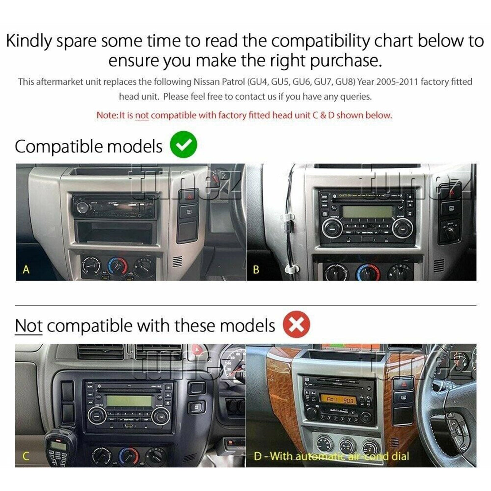 In-Dash Units Android 13 9'' Bluetooth Suitable For Nissan Patrol 2004-15 GU Y61-2