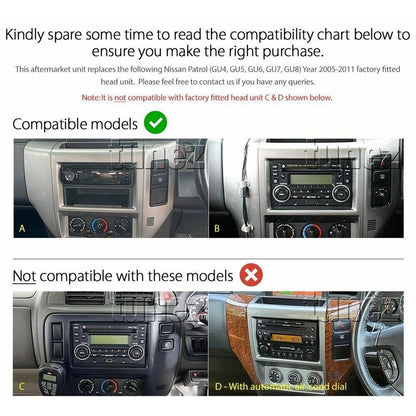 In-Dash Units Android 13 9'' Bluetooth Suitable For Nissan Patrol 2004-15 GU Y61-2