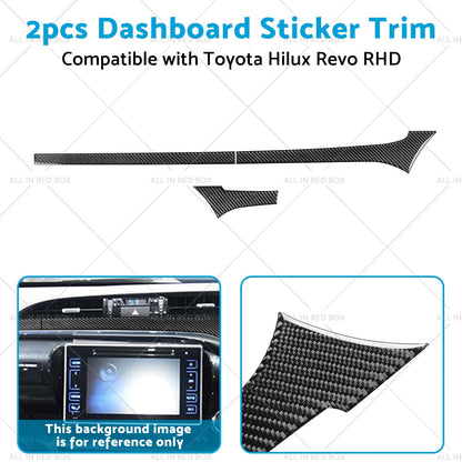 Carbon Fiber Dashboard Sticker Trim Suitable For Toyota Hilux Revo 2015-2023 RHD-3