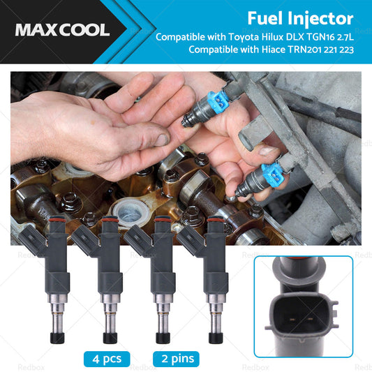 4X Fuel Injector Suitable for Toyota Hilux DLX TGN16 Hiace TRN201 221 TRH223 2. 7-0