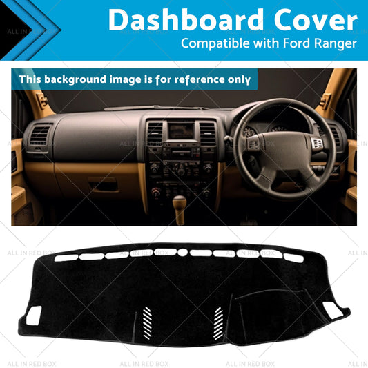 Non Slip Dash Mat Suitable for Ford Ranger PX2 PX3 MK3 XLT XL XLS BLack 15-21