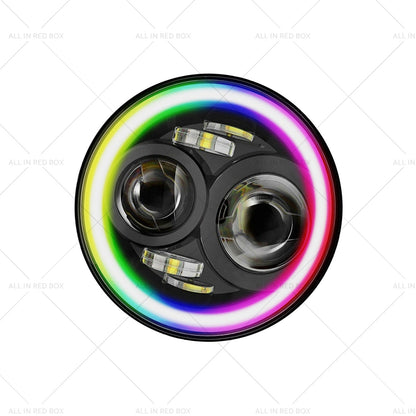 RGB Halo 7 inch LED Headlights Projector Hi Lo Beam DRL Suitable for Jeep GQ