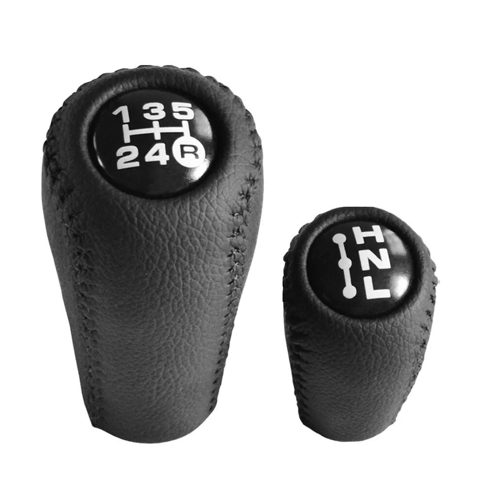 Black Leather Gear Knob Set for Toyota Hilux Land Cruiser Prado