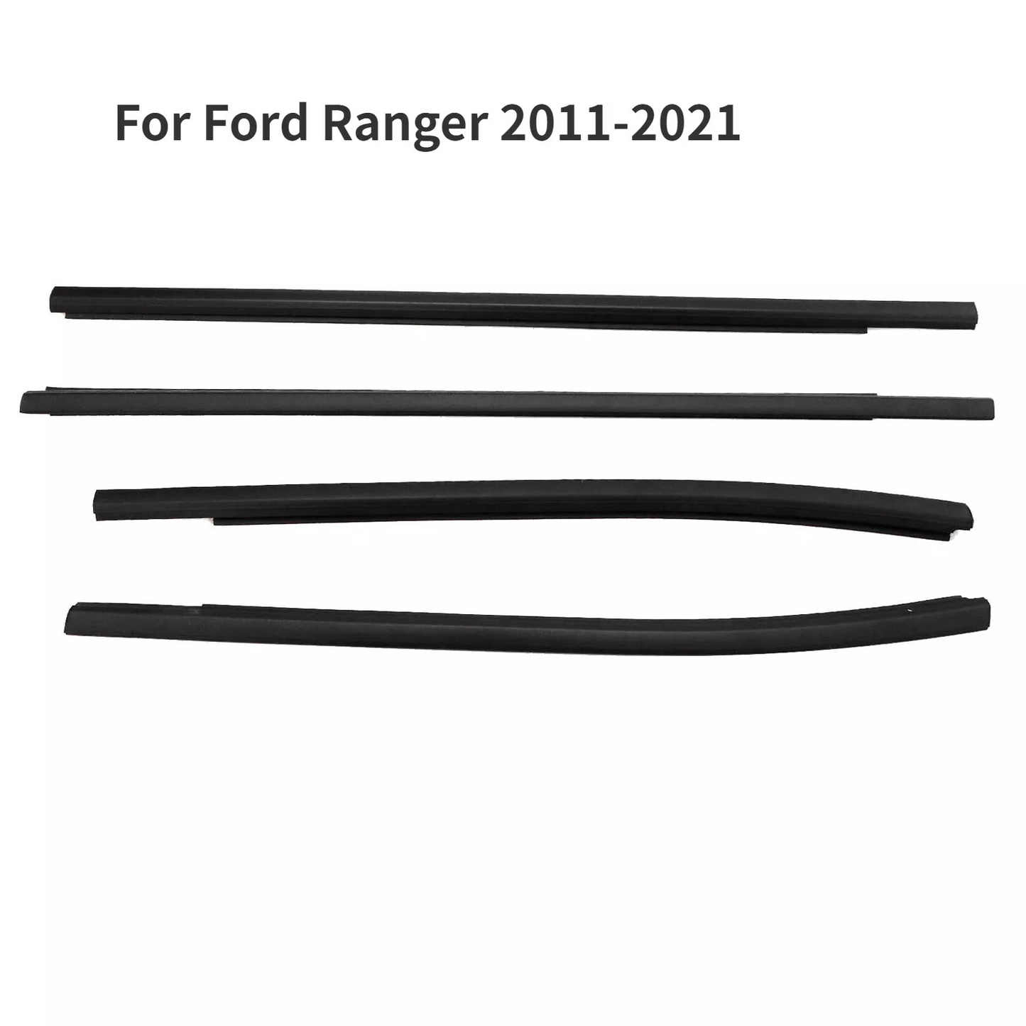 4x Outer Door Window Rubber Seals Suitable for Ford Ranger PX