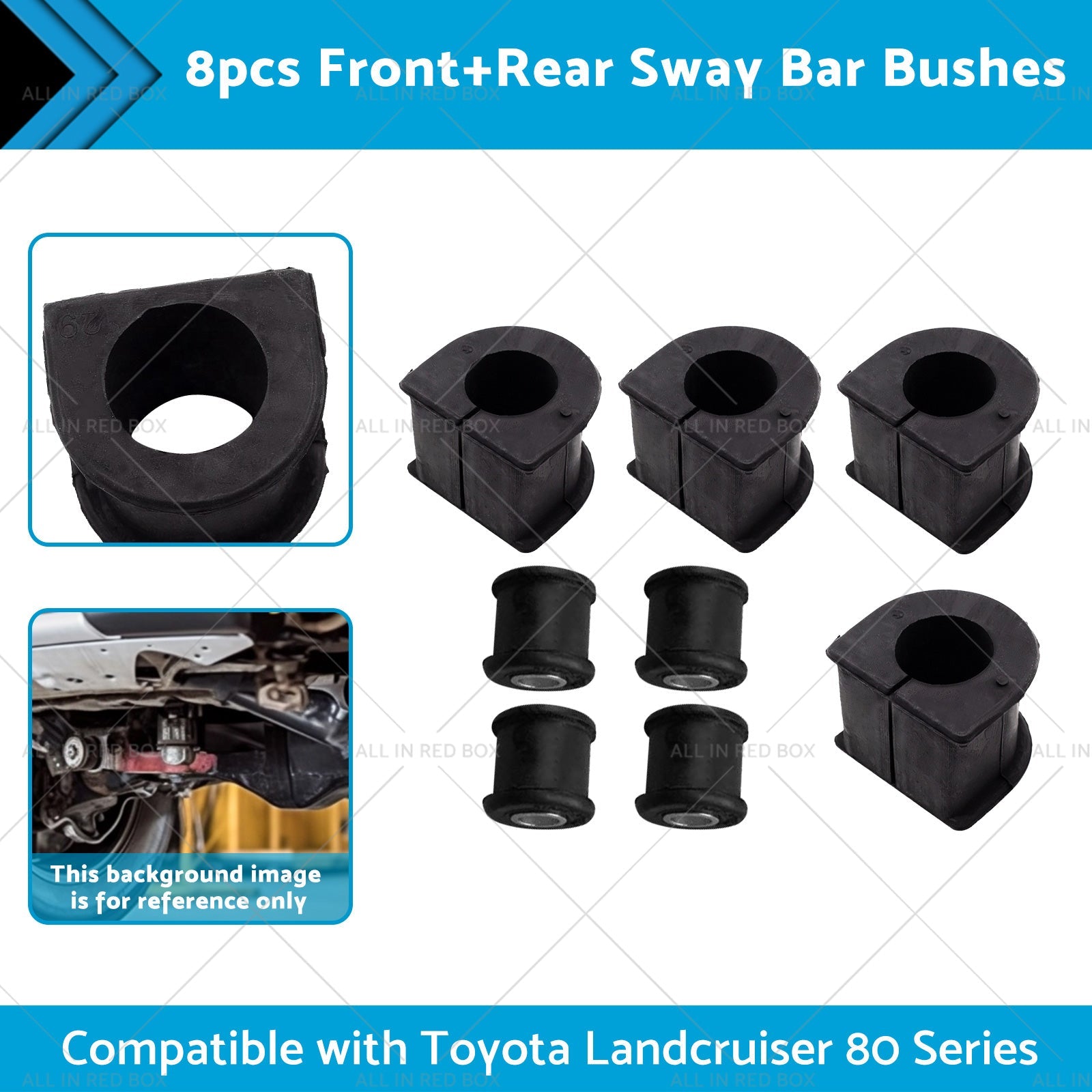 8x FrontRear Sway Bar Bushes Suitable for Toyota Landcruiser 80 Series 93-97-2