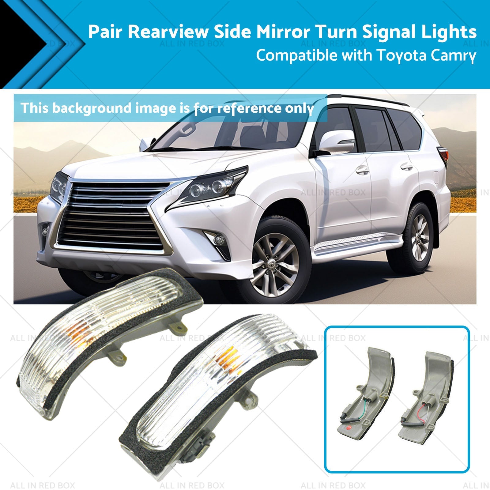 2x Rearview Side Mirror Turn Signal Lights Suitablefor 06-11 Toyota Camry Aurion-0