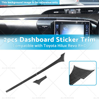 Carbon Fiber Dashboard Sticker Trim Suitable For Toyota Hilux Revo 2015-2023 RHD-2