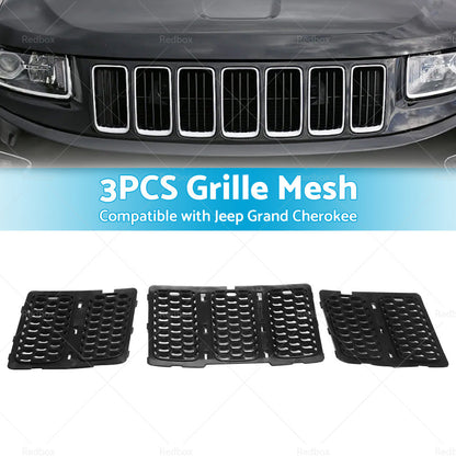 3X ABS Front Grille Mesh Grill Insert Kit Suitable For 14-16 Jeep Grand Cherokee-2