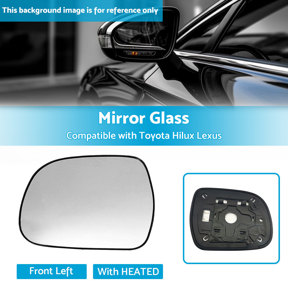 Left Side Mirror Glass Suitable for Lexus RX300 RX330 Toyota Hilux HEATED Convex-2