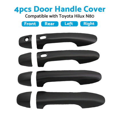 4PCS Door Handle Cover Matte Black Suitable For Toyota Hilux N80 2015-2021-3