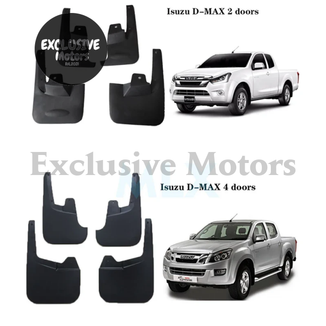 4-Piece Mudguard Set For Isuzu D-Max Kb Rt50 (2012-2019) - Front And Rear Mud Flaps