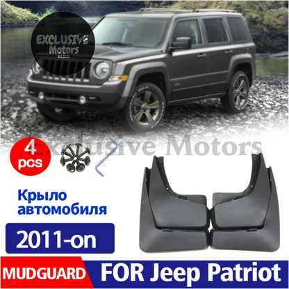 4-Piece Mudguard Set For Jeep Patriot Mk74 - Front And Rear Mud Flaps