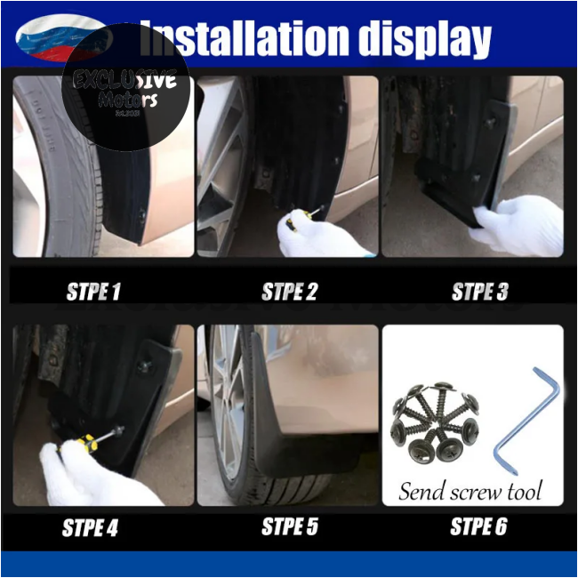 4-Piece Mudguard Set For Suzuki D-Max 4-Door (2021-2024) - Front And Rear Mud Flaps