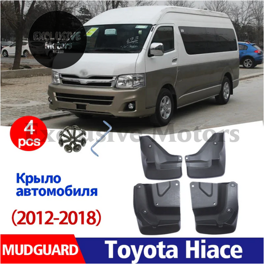 4-Piece Mudguard Set For Toyota Hiace (2012-2018) - Front And Rear Mud Flaps