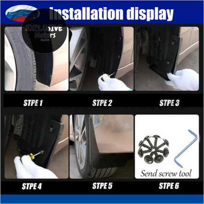 4-Piece Mudguard Set For Toyota Hiace (2019-2022) - Front And Rear Mud Flaps