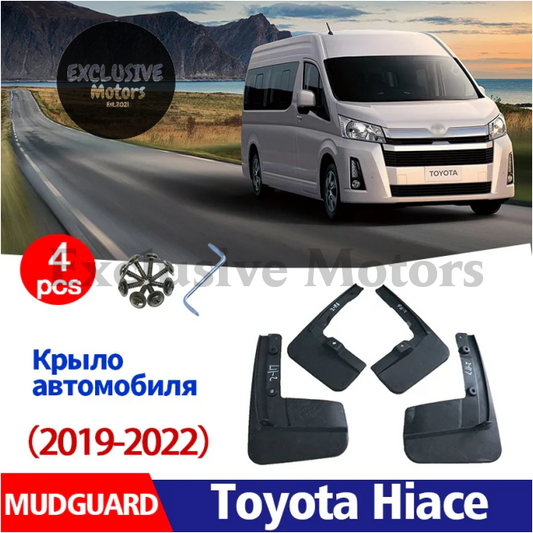 4-Piece Mudguard Set For Toyota Hiace (2019-2022) - Front And Rear Mud Flaps