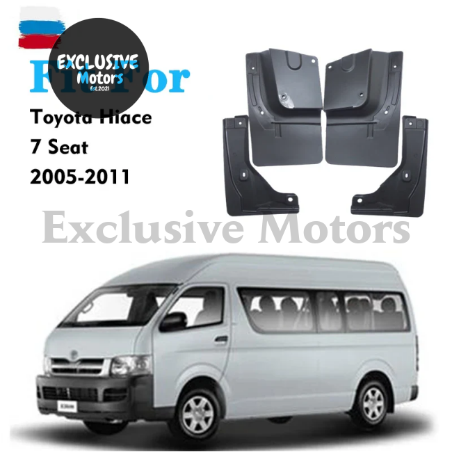 4-Piece Mudguard Set For Toyota Hiace (7-Seat) - Front And Rear Mud Flaps