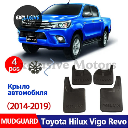 4-Piece Mudguard Set For Toyota Hilux Vigo Revo - Front And Rear Mud Flaps