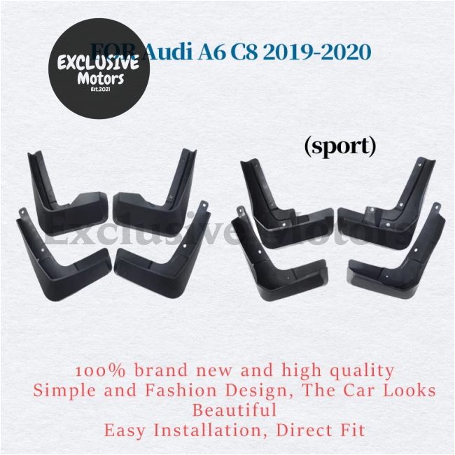 4-Piece Set Mudflaps For Audi A6 C8 (2019-2020) - Mudguards Fender Guards