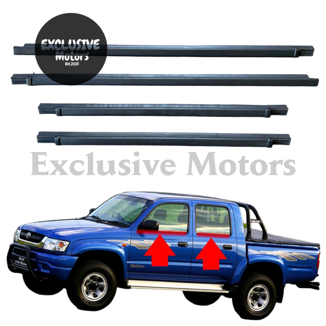 4 X Outer Door Weatherstrips/Seals For Toyota Hilux 4D Double Cab Ln/Kzn