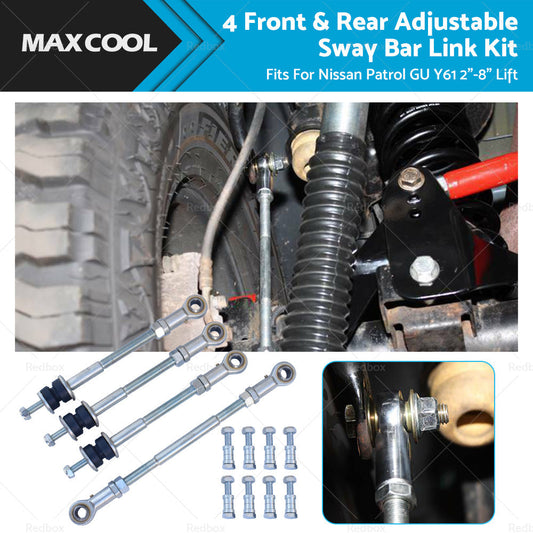 Front Rear Adjustable Sway Bar Link Suitable For Nissan Patrol GU Y61 2 inch -8 inch  Lift-0
