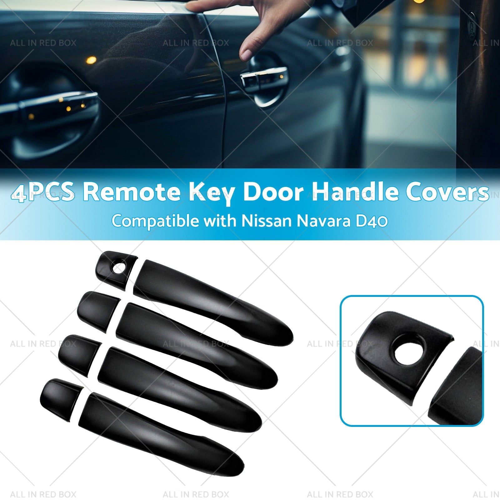 4x Remote Key Door Handle Covers Suitable for Nissan Navara D40 2005-2015 ST-2