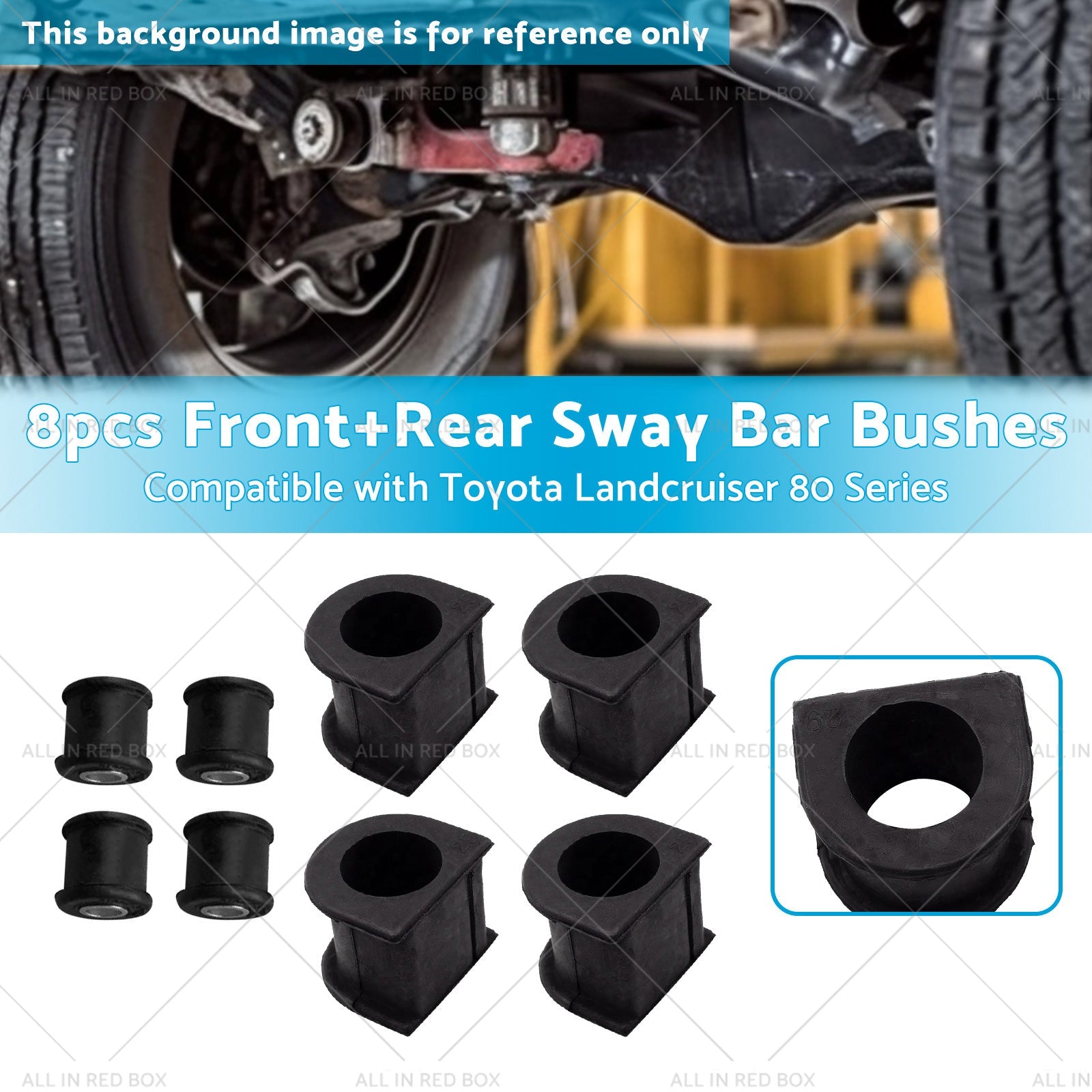 8x FrontRear Sway Bar Bushes Suitable for Toyota Landcruiser 80 Series 93-97-1