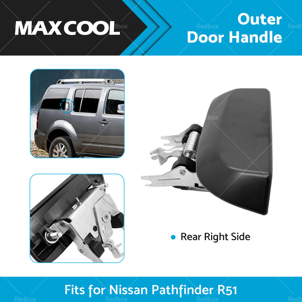 REAR RH Right Hand Outer Door Handle Black For Nissan Pathfinder R51 2005-2013-1