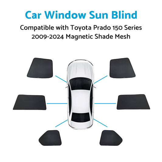 Car Window Sun Blind for Toyota Prado 150 Series 2009-2024 Magnetic Shade Mesh-0