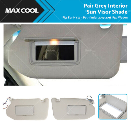 RH  LH Interior Sun Visor Shade Grey Fits For Nissan Pathfinder 13-18 R52 Wagon-0