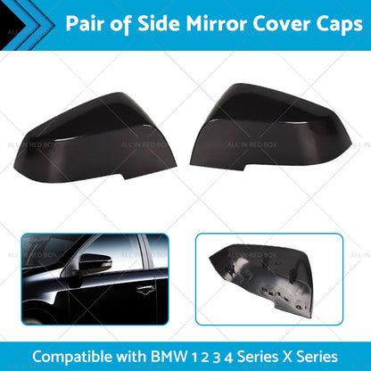 Pair Side Mirror Caps Cover Suitable for BMW F20 F21 F22 F30 Series 1 2 3 4-2