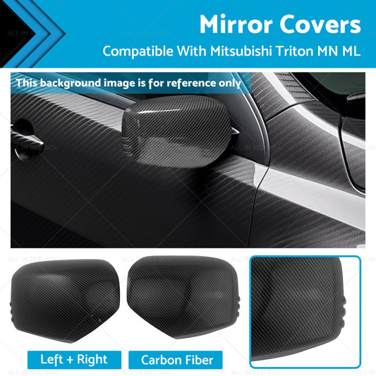 Carbon Fiber Mirror Covers Suitable For Mitsubishi Triton MN ML 2006 - 2014-0