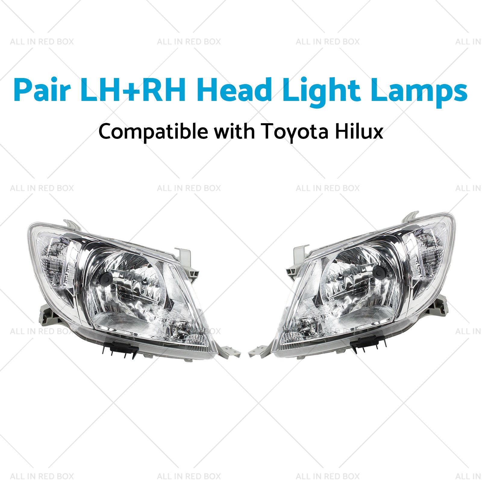 Pair LHRH Head Light Lamps Suitable for Toyota Hilux Ute 2008-2012 2WD 4WD-3