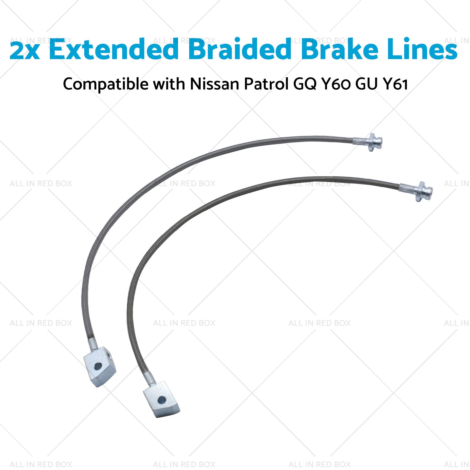 2x Extended Braided Brake Lines Suitablefor Nissan Patrol GU Y61 GQ Y60 2-6inchLift-3