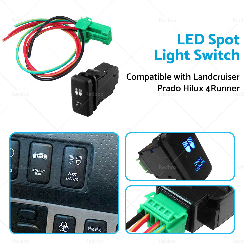Suitable for Landcruiser Prado Hilux 4Runner SPOT LIGHTS BLUE LED Push Switch-3